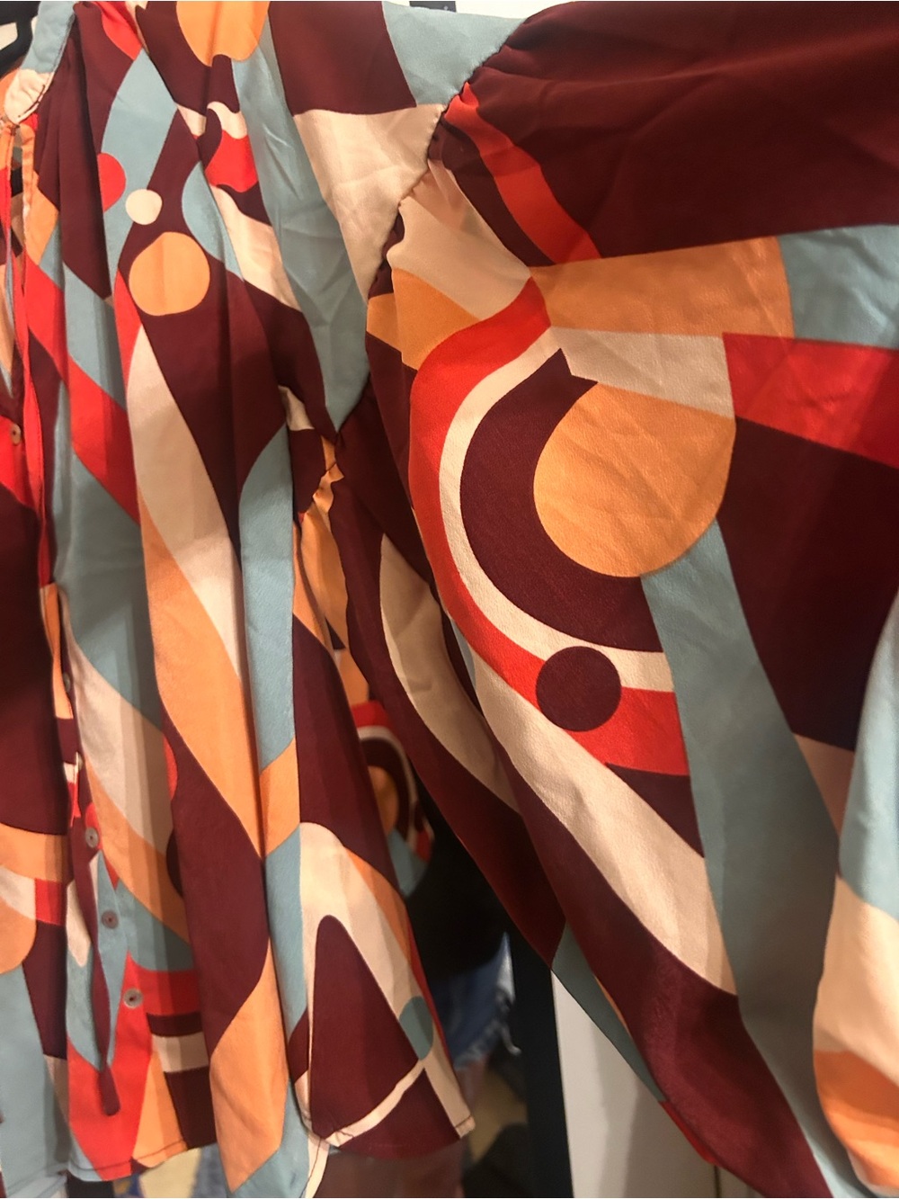 Anthropology August Sky Abstract Print Button-Front Blouse - Multicolor - Picture 4 of 4